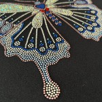 Blue Crystal Heart Butterfly Iron On Rhinestone Hotfix Bling Design